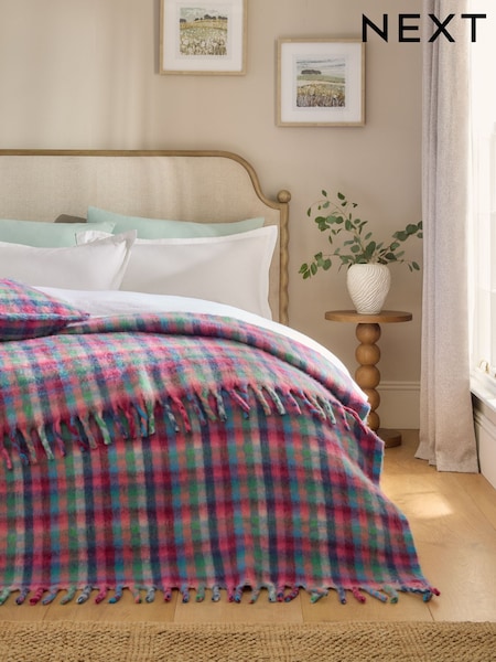 Bright Gingham Check Cosy Throw