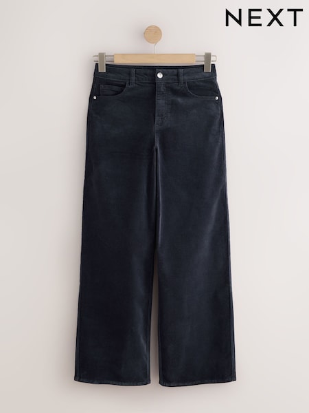 Blue - Corduroy Wide Leg Jeans