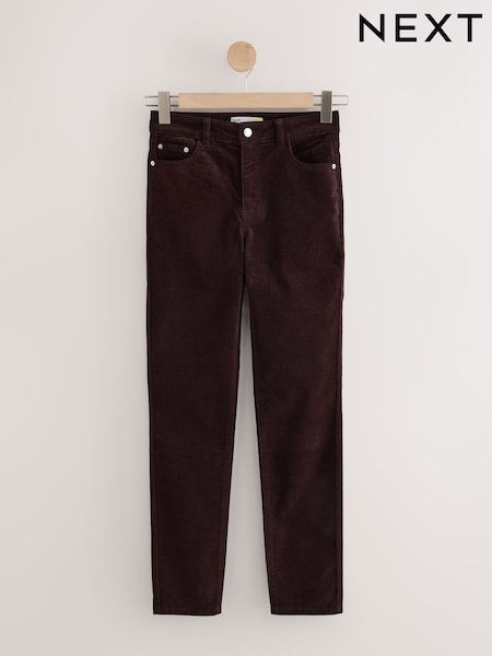 Burgundy Red - Corduroy Slim Jeans