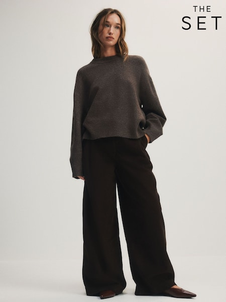 Brown - The Set Corduroy Wide Leg Trousers