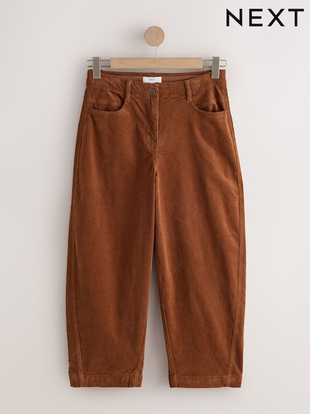 Tanfärgad Brun - Corduroy Tunnformade ben Byxor