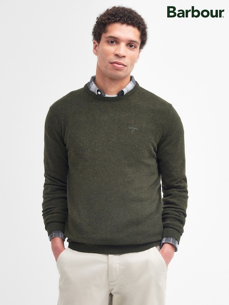 Green - Regular Barbour® Essential Lambswool Crew Neck Jumper
