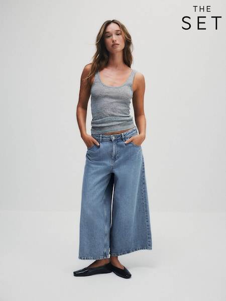 Выбеленный - The Set Denim Culotte Jeans