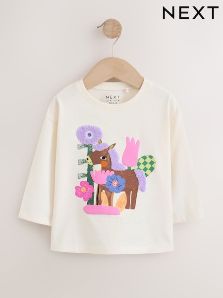 Ecru White - Long Sleeve T-shirt (3mths-7yrs)