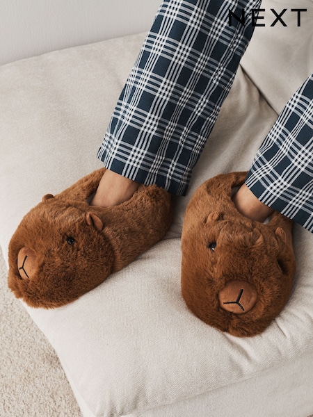 Brown - Regular 3d Capybara Slippers