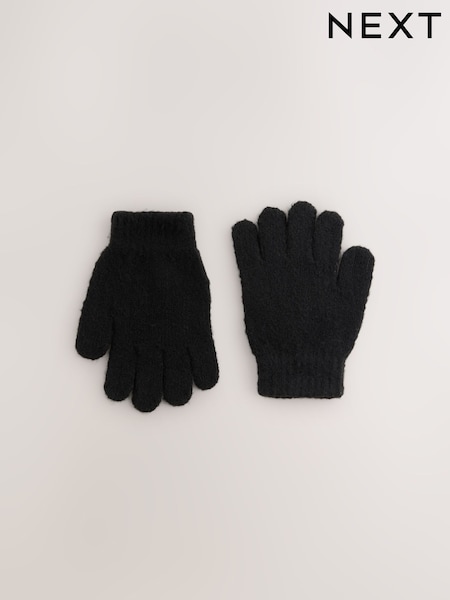Black - Cosy Knitted Gloves (3-16yrs)
