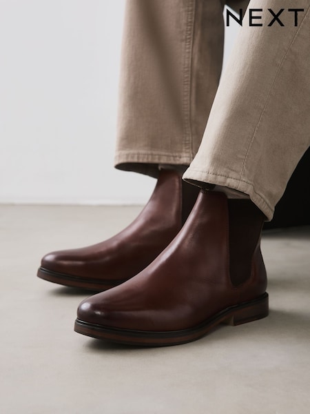 Tan Brown - Regular Leather Chelsea Boots