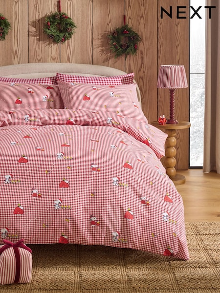 Peanuts Snoopy Christmas Duvet Cover And Pillowcase Set