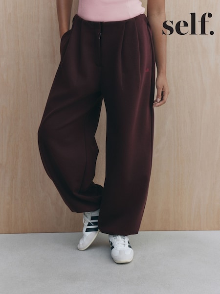 Burgundy Red - Self. Clean Cuffed Joggers