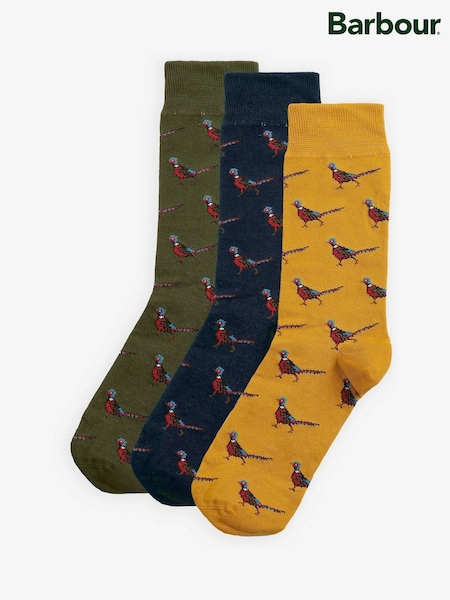 Grey - Regular Barbour® Pheasant Sock Giftbox
