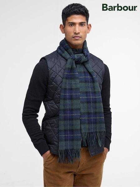 Green - Regular Barbour® Tartan Wool Scarf