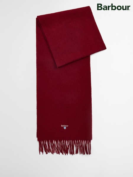 אדום - Regular Barbour Wool Scarf