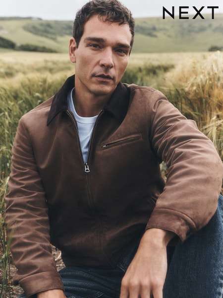 Įdegis rudas - Regular Faux Suede Worker Jacket