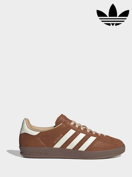 Brown - Regular Adidas Originals Gazelle Indoor Trainers