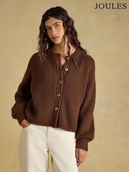 Chocolate Brown - Joules Soft Handle Cardigan