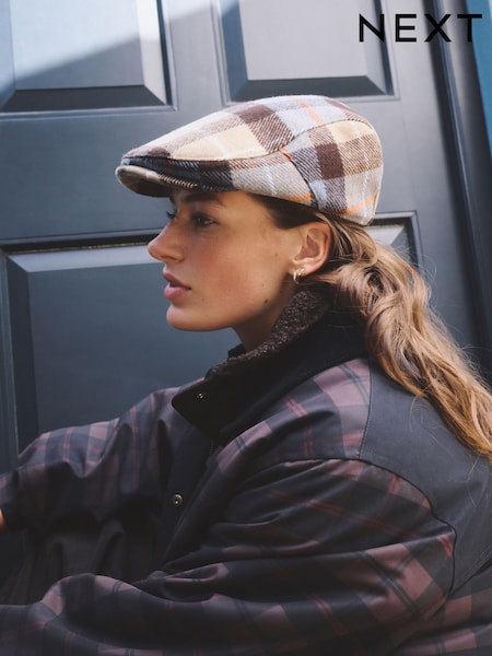 Blue Check - Flatcap Hat