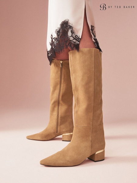 Sand Suede - B By Ted Baker Pointed Knee High Boots