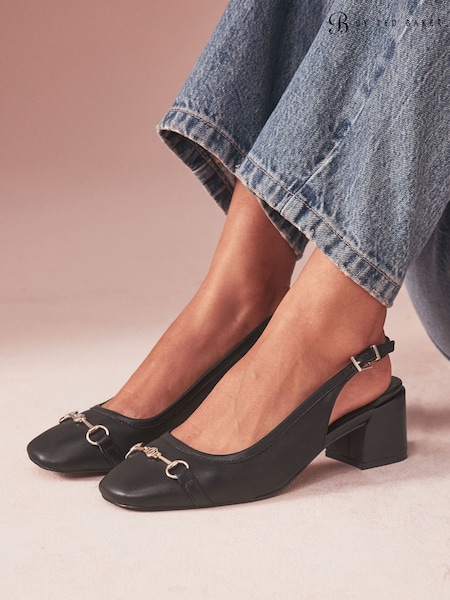 Μαύρο - B By Ted Baker Leather Snaffle Slingback Heels