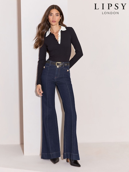 Rinse Wash - Lipsy Rinse High Waist Relaxed Flare Jeans