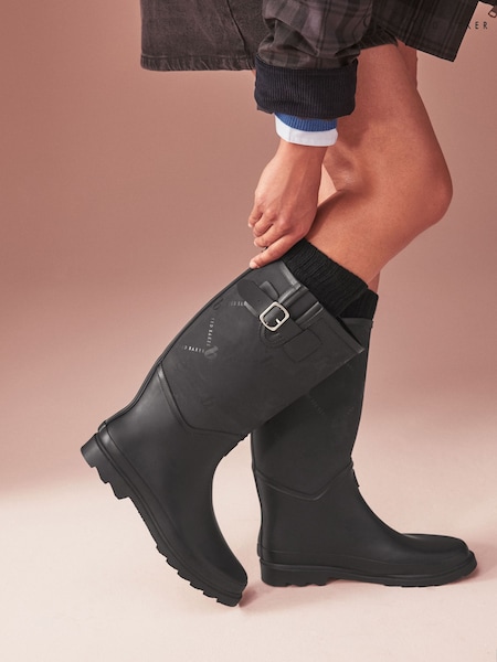 Negru - B By Ted Baker Monogram Neoprene Wellies