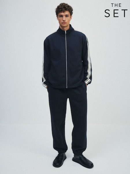 Dark Navy - Regular The Set Side Stripe Co-ord Sweat Top & Joggers Set