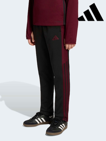 Black/Burgundy - Adidas Kids Tiro 26 Essentials Winterized Training Tracksuit Bottoms