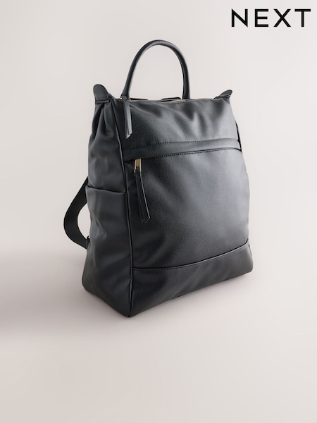 Black - Front Pocket Rucksack Bag