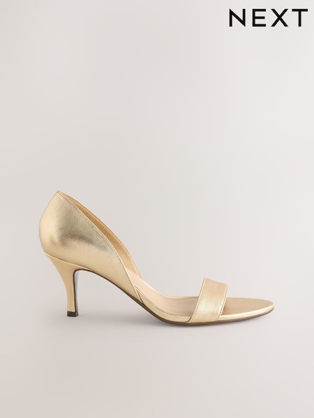 Gold - Forever Comfort® Two Part Heeled Sandals