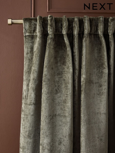 Plush Chenille Blackout/thermal Hidden Tab Top Curtains
