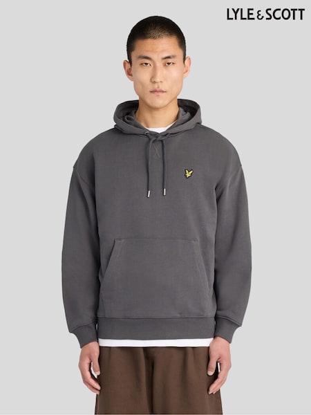 Dark Grey - Regular Lyle & Scott Heavyweight Loopback Pullover Hoodie