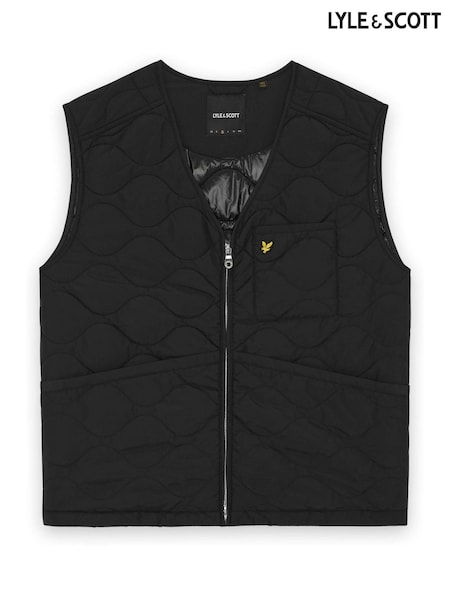 Negro - Regular Lyle & Scott Quilted Ripstop Gilet