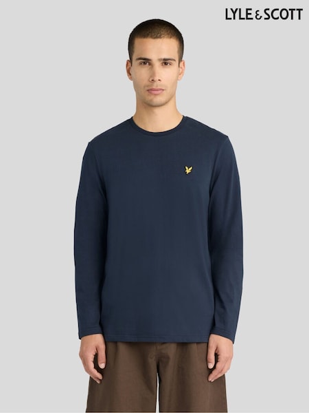 Azul - Regular Lyle & Scott Boxy Fit Long Sleeve T-shirt