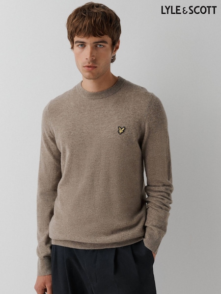 Green - Regular Lyle & Scott Lambswool Blend Crew Neck Jumper