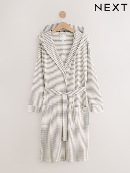Light Grey Stripe - Cosy Lightweight Dressing Gown