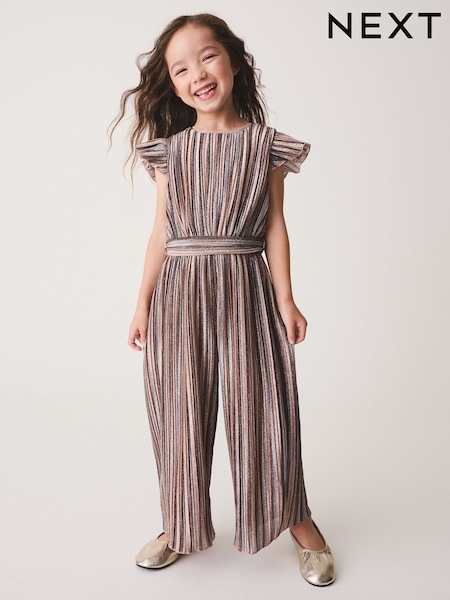Metalic - Plisse Occasion Tie Waist Jumpsuit (3-16yrs)