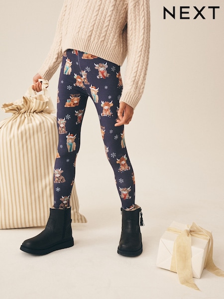 Hamish The Highland Cow Christmas - Leggings (3-16yrs)
