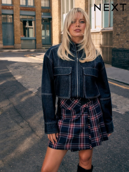 Navy/Red Check - Kilt Mini Skirt