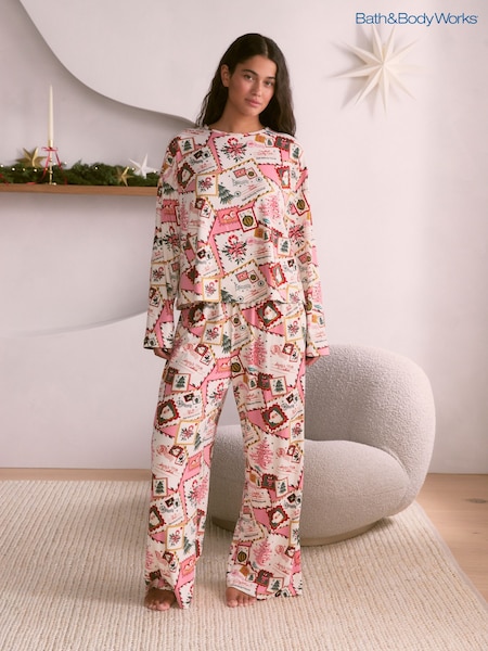 Pink Christmas Stamp - Bath & Body Works Cosy Twosie Pyjamas Set
