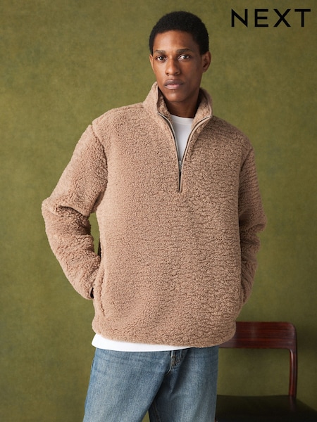 Neutral - Regular Soft Touch Quarter Zip Fleece