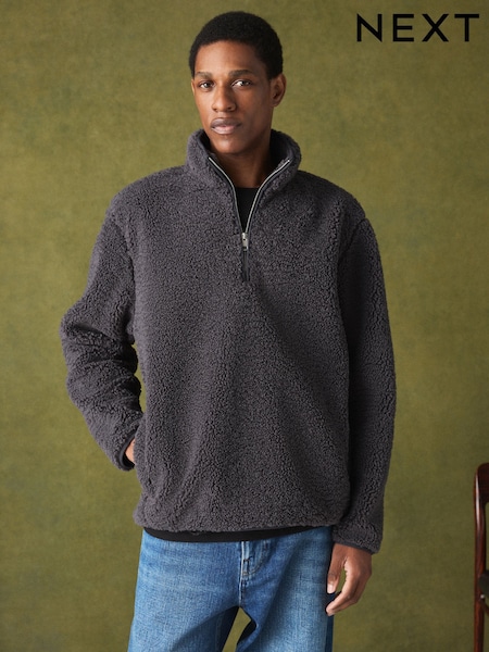 Charcoal Grey - Regular Soft Touch Quarter Zip Fleece