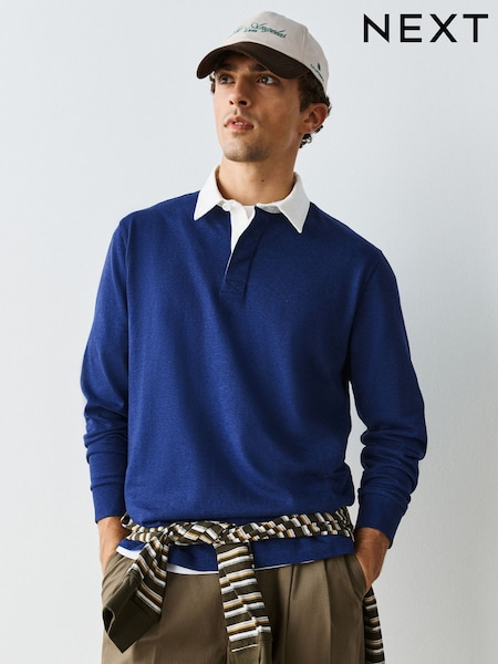 Blue Marl - Regular Plain Rugby Shirt