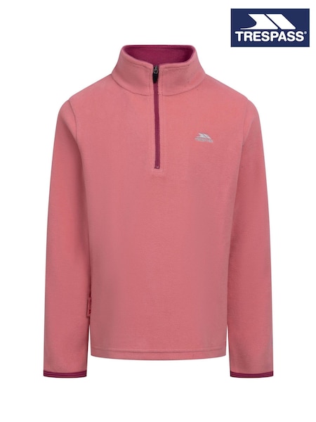 Pink - Trespass Sybil 1/4 Zip Fleece