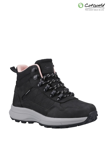Negro - Botas de tobillo impermeables de piel Cotswolds Oddington