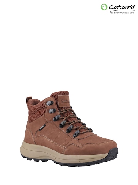 Brown - Cotswolds Oddington Waterproof Ankle Leather Boots