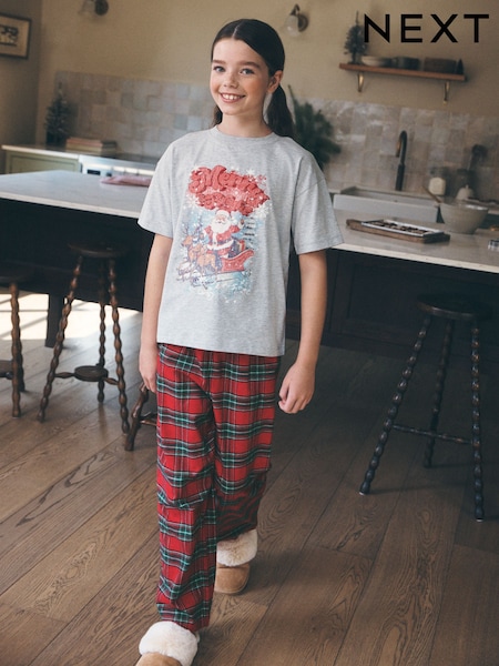 Red/Grey Vintage - Christmas Wide Leg Woven Pyjamas 1 Pack (3-16yrs)