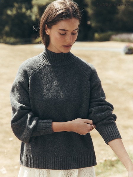 Grå - Laura Ashley uldsweater