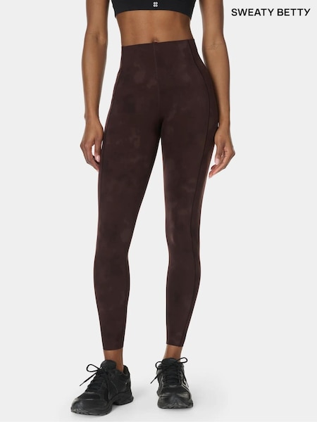 Brūna krāsa - Sweaty Betty Power īpaši skulpturālās legingas ar augstu jostasvietu