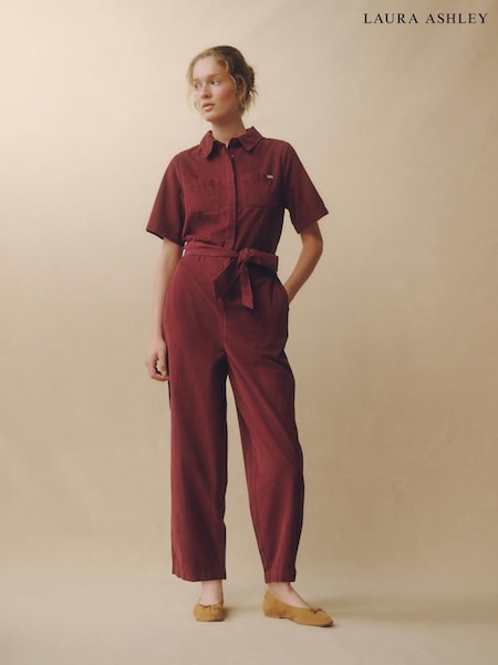 Burgunder Rød - Laura Ashley kordfløyelsjumpsuit
