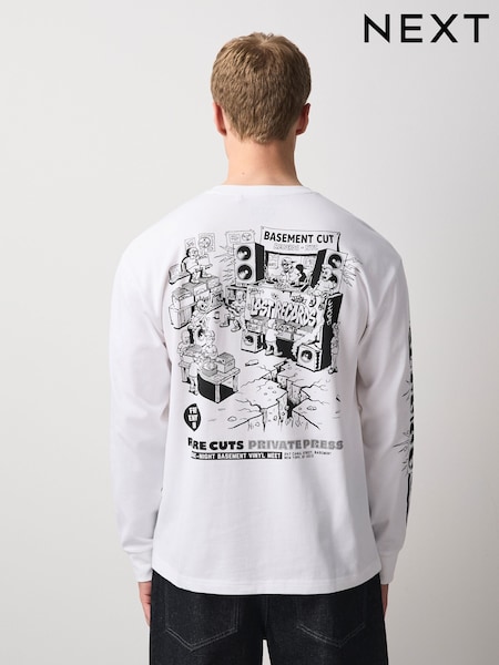 White Records - Regular Long Sleeve Graphic T-shirt