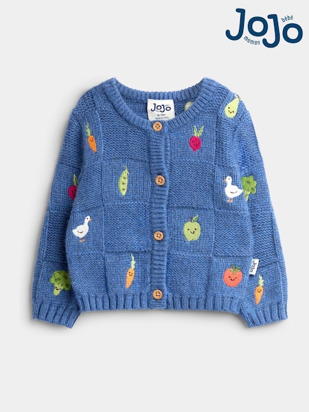 Navy Blue Vegetable - Jojo Maman Bébé Embroidered Knit Cardigan